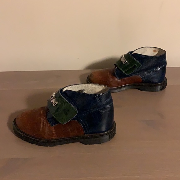 Moschino Vintage Colour Block Leather Booties - Toddler’s Size 29 - Picture 6 of 12